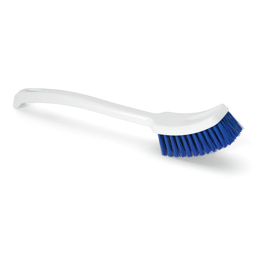 Die Nölle Profi Brush HACCP Stielbürste lang 40 cm mit harten 0,5 mm Borsten von Nölle Profi Brush Bürsten- & Pinseltechnik e.K. eignet sich ideal für die professionelle Reinigung und wird vor weißem Hintergrund präsentiert.