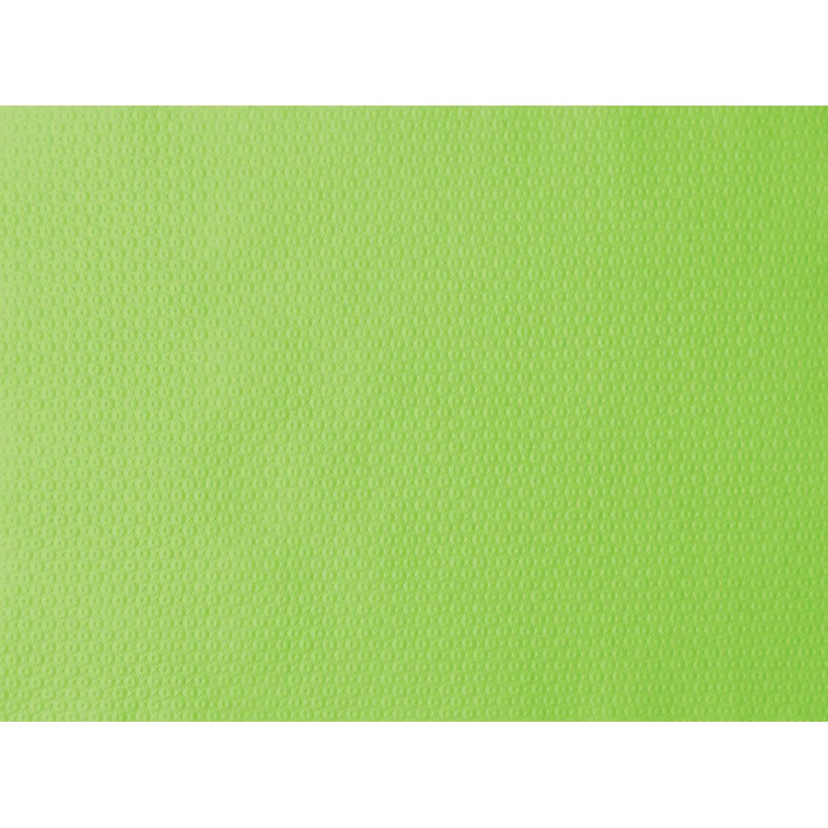 Lähikuva Duni GmbH:n paperisesta pöytäsetistä 30x40 cm, väriltään kiivi, näyttää kirkkaan vihreän, rakenteellisen pinnan tasaisesti jakautuneilla, kohotetuilla pisteillä - ihanteellinen juhliin ja tapahtumiin. Pakkaus sisältää 500 kappaletta.
