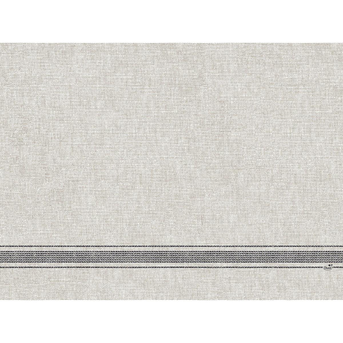 Dunicel-pöytätabletit 30 x 40 cm Cocina black Duni GmbH:ltä ovat beigellä strukturoidulla pinnalla, jossa on viisi rinnakkaista mustaa poikkiraitaa alaosassa, yksivärinen tausta ja ne toimitetaan 100 kappaleen pakkauksessa.