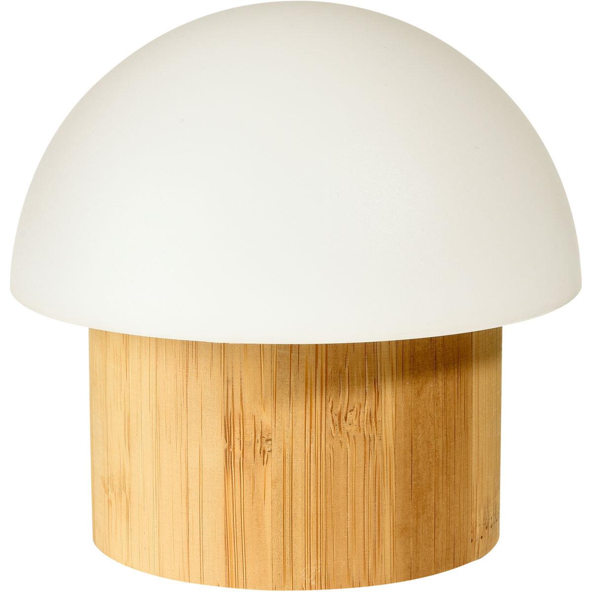 LED-kynttilänpidike bambusta (105x110 mm) Duni GmbH:lta, tyylikkäässä muotoilussa, on valokuvattu valkoista taustaa vasten - elegantti valinta kestävään valaistukseen. Pakkaus: 1 kappale.
