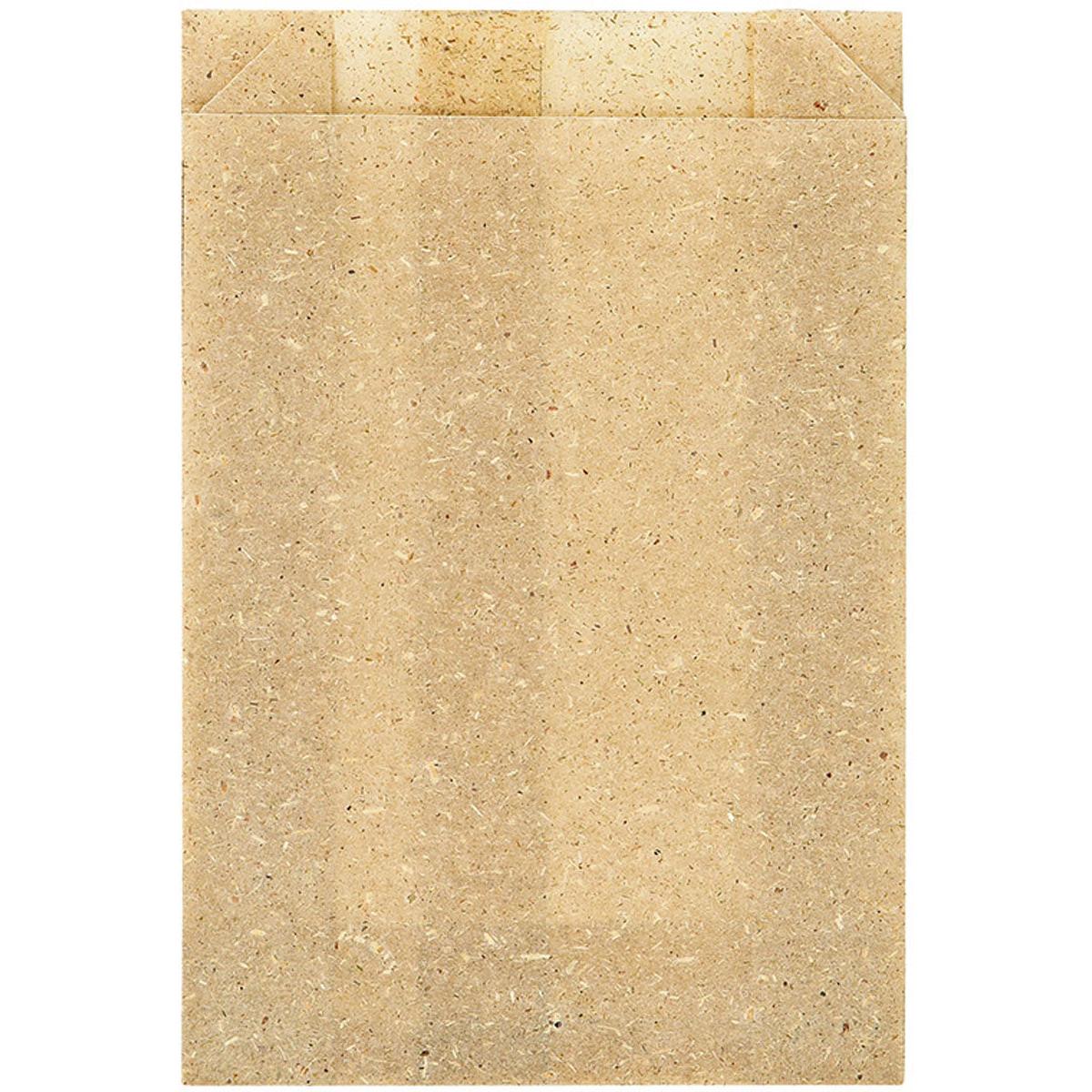 Vaaleanruskea ruohopaperipussi, Bloom Mini 175x120 mm Duni GmbH:ltä, seisoo valkoista taustaa vasten. Sen pilkullinen rakenne ja avoin yläosa tekevät siitä ihanteellisen kestävän ostoskassin tai lahjapakkauksen. Pakkaus sisältää 500 kappaletta.