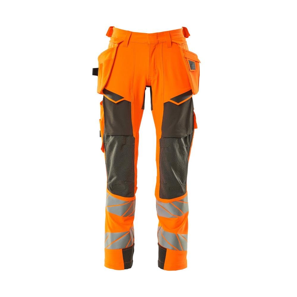 Housut riipputaskuilla, ULTIMATE STRETCH -housut, hi-vis oranssi/tumma antrasiitti