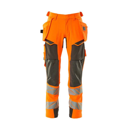 Housut riipputaskuilla, ULTIMATE STRETCH -housut, hi-vis oranssi/tumma antrasiitti