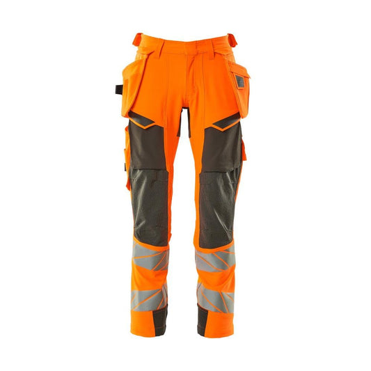 Housut riipputaskuilla, ULTIMATE STRETCH -housut, hi-vis oranssi/tumma antrasiitti