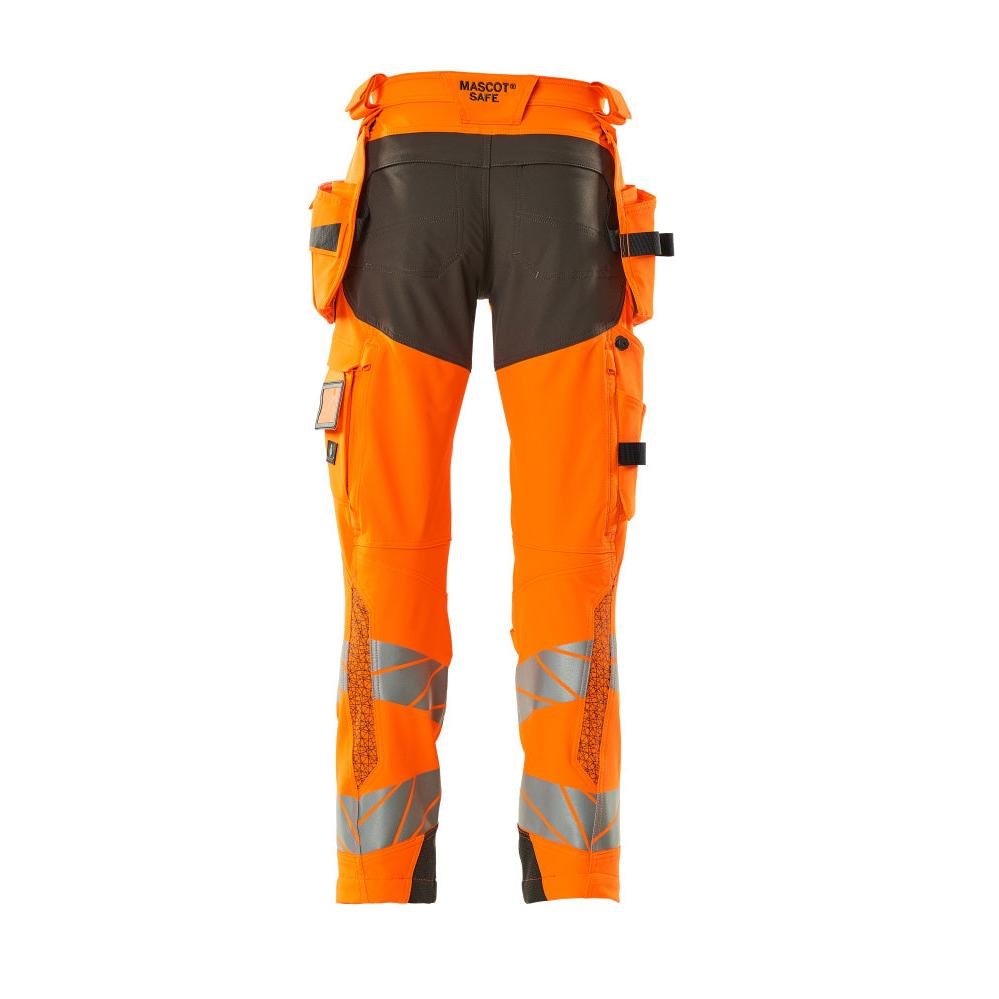 Housut riipputaskuilla, ULTIMATE STRETCH -housut, hi-vis oranssi/tumma antrasiitti