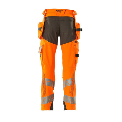 Housut riipputaskuilla, ULTIMATE STRETCH -housut, hi-vis oranssi/tumma antrasiitti
