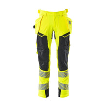 Housut riipputaskuilla, ULTIMATE STRETCH -housut, hi-vis keltainen/musta-sininen
