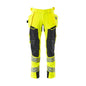 Housut riipputaskuilla, ULTIMATE STRETCH -housut, hi-vis keltainen/musta-sininen