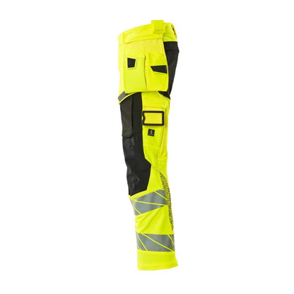 Housut riipputaskuilla, ULTIMATE STRETCH -housut, hi-vis keltainen/musta