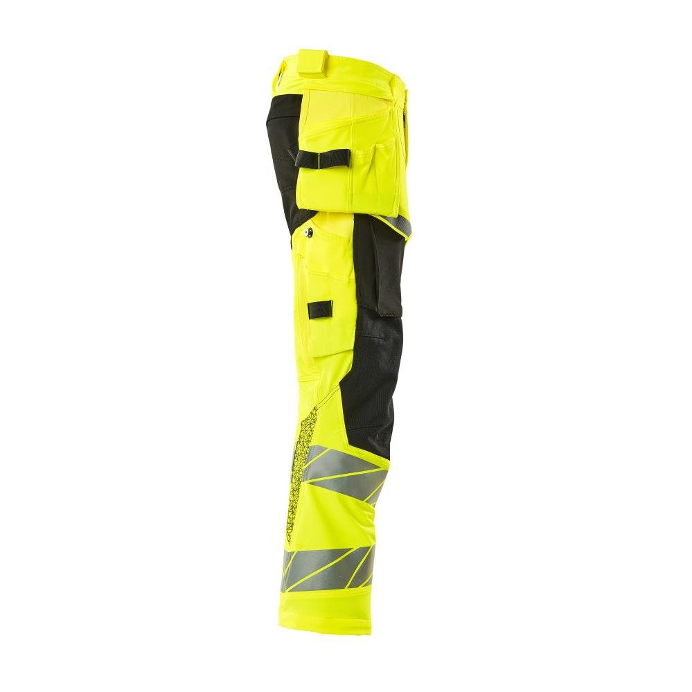 Housut riipputaskuilla, ULTIMATE STRETCH -housut, hi-vis keltainen/musta