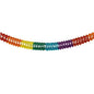 PAPSTAR Girlandi "Rainbow" (paperi, Ø 16 cm, 6 m pitkä) PAPSTAR GmbH:ltä näyttää eläväisen timanttikuvion sateenkaaren väreissä - täydellinen huomiota herättävänä koristeena yksinkertaisen valkoisen taustan edessä.