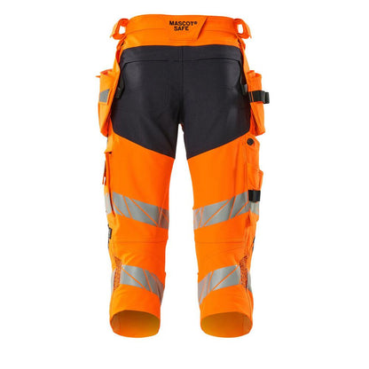 Kolmen neljäsosan housut, riipputaskut, joustavat kolmen neljäsosan housut