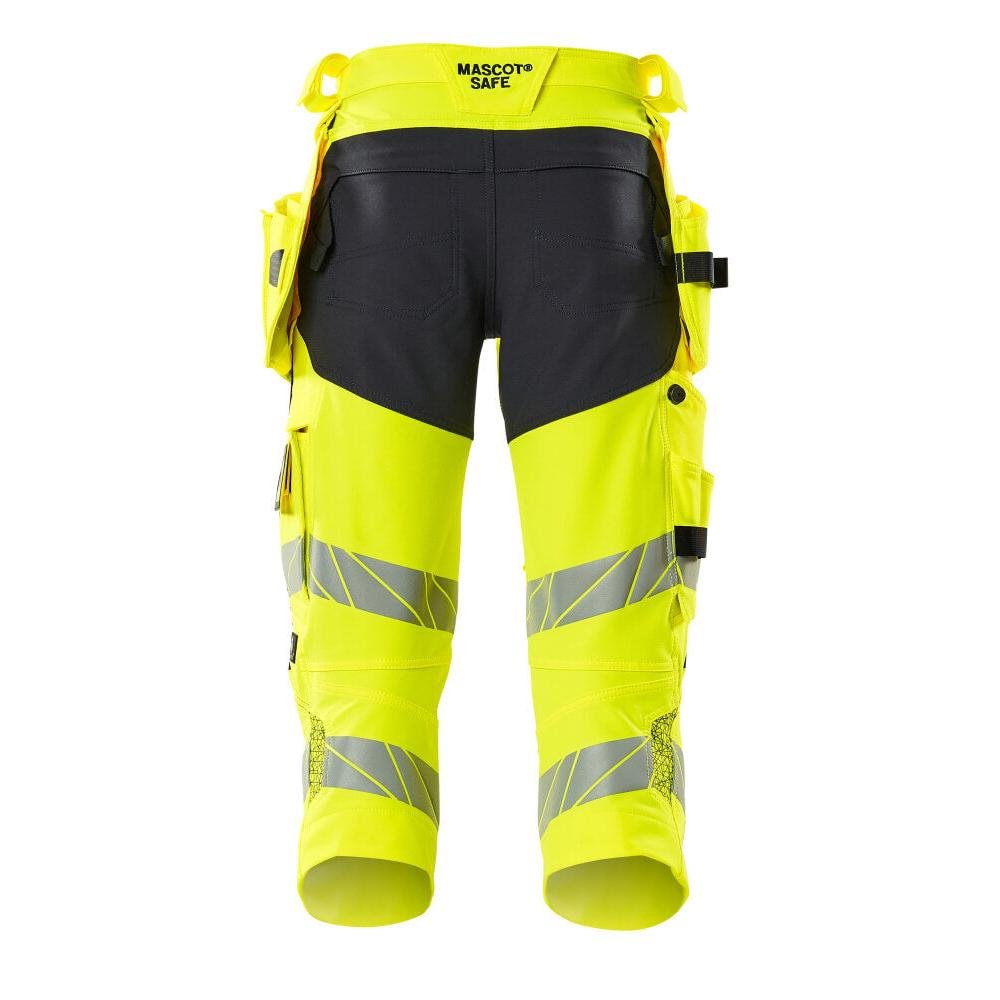 Kolmen neljäsosan housut, riipputaskut, joustavat kolmen neljäsosan housut