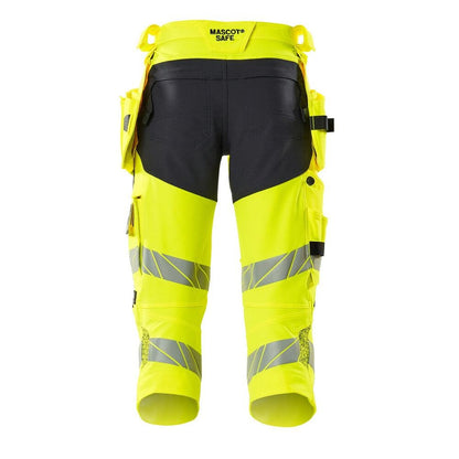 Kolmen neljäsosan housut, riipputaskut, joustavat kolmen neljäsosan housut