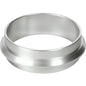 Hopeinen metallirengas, hieman kartiomainen ja sileä, kiillotettu pinta, samanlainen kuin Duni GmbH kasetti DF5 ø 90 mm hopea (1 kappale).