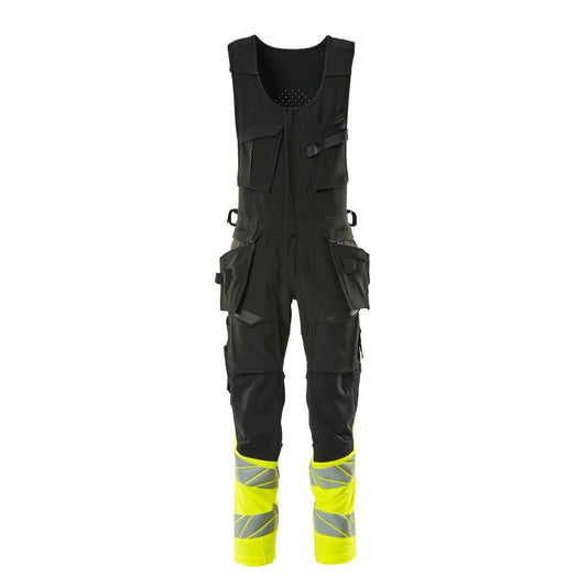 Yhdistelmähousut, riipputaskut, ULTIMATE STRETCH -yhdistelmähousut, musta/hi-vis keltainen