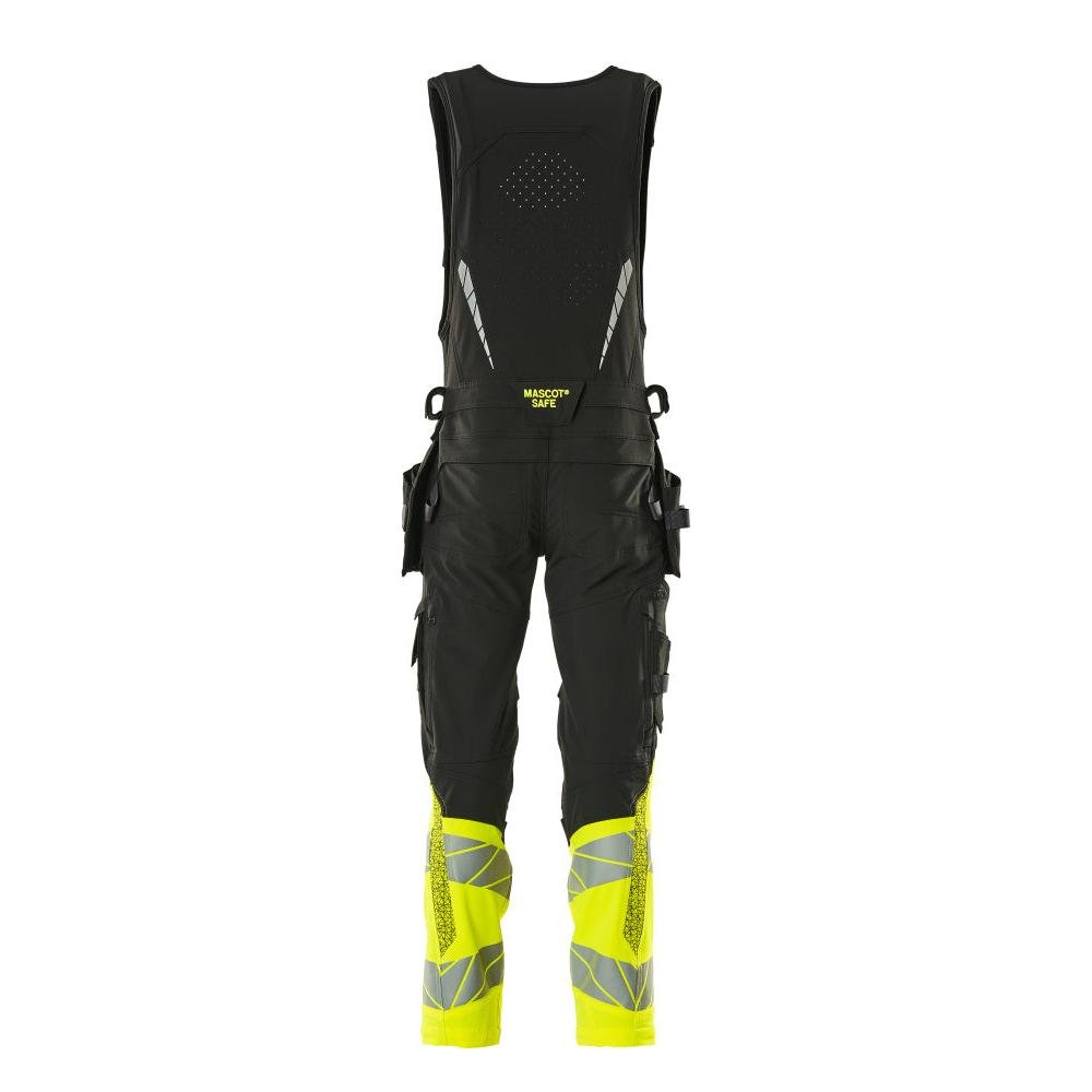 Yhdistelmähousut, riipputaskut, ULTIMATE STRETCH -yhdistelmähousut, musta/hi-vis keltainen