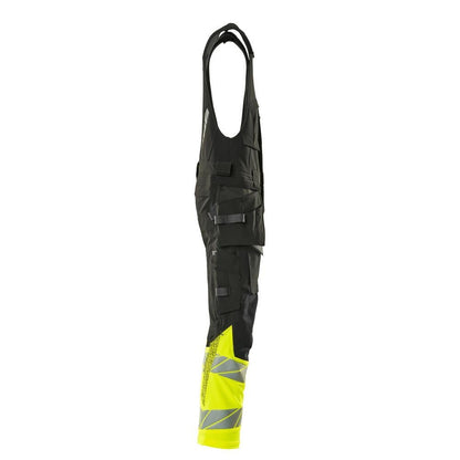 Yhdistelmähousut, riipputaskut, ULTIMATE STRETCH -yhdistelmähousut, musta/hi-vis keltainen