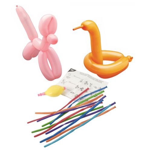 Bausatz PAPSTAR GmbH mallinnusilmapallot (115 cm, 30 värikästä ilmapalloa) sisältää pumpun ja ohjeet ilmapallojen mallintamiseen.