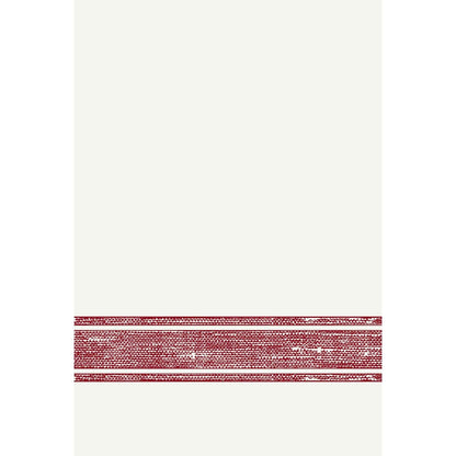 Valkoinen tausta, jossa on kolme rinnakkaista punaista ommeltua viivaa alareunassa, täydellinen laadukkaille lautasliinoille tai pöytäkoristelulle kuten Duni GmbH:n Dunilin-lautasliinat 40 x 60 cm 1/4 taitto.