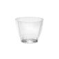 Duni GmbH:n Crystallo 65 ml:n annoslasi läpinäkyvästä PLA:sta on kuvattu valkoisella taustalla merkinnöillä 4 cl ja 5 cl. Pakkauksessa on 40 kappaletta.