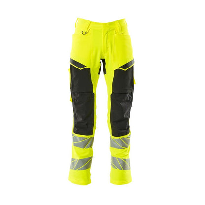 Housut polvitaskuilla, ULTIMATE STRETCH -housut, hi-vis keltainen/musta
