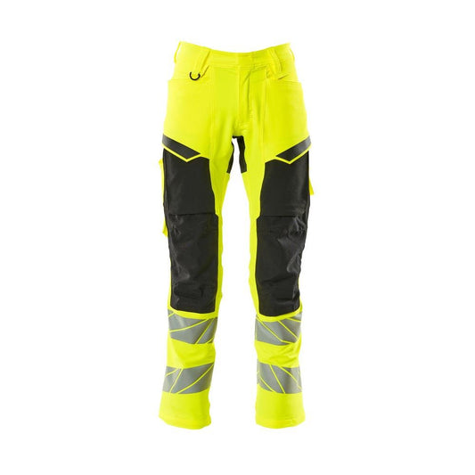Housut polvitaskuilla, ULTIMATE STRETCH -housut, hi-vis keltainen/musta