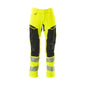 Housut polvitaskuilla, ULTIMATE STRETCH -housut, hi-vis keltainen/musta