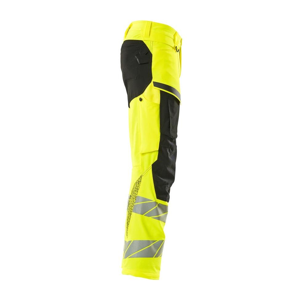 Housut polvitaskuilla, ULTIMATE STRETCH -housut, hi-vis keltainen/musta