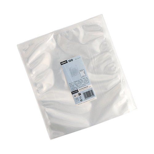 Pakkaus, jossa on 100 läpinäkyvää Starpak saumauspussia (40 x 30 cm, PA/PE), toimitetaan pakkauksessa, jossa on valko-sininen etiketti, joka sisältää tuotetietoja, viivakoodin ja kuvan vakuumipussista.