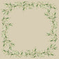 Dunicel-keskiliinat 84 x 84 cm Foliage Duni GmbH:ltä ovat neliönmuotoisia beigellä designilla ja vihreällä lehtireunuksella, jotka kehystävät kauniisti pöytäkoristeesi. Toimitetaan 100 kappaleen pakkauksissa, ihanteellinen tyylikkääseen pöytäkoristeluun.
