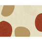 Duni GmbH Paperi-pöytätabletit 30 x 40 cm Maallinen (250 kappaletta): Abstrakti taidemuotoilu ympäristöystävällisillä pöytätableteilla, joissa on beige, teksturoitu tausta, voimakkaat okra- ja punaiset muodot sekä sormenjälkityyliset viivat ja hienot katkoviivakoristeet.