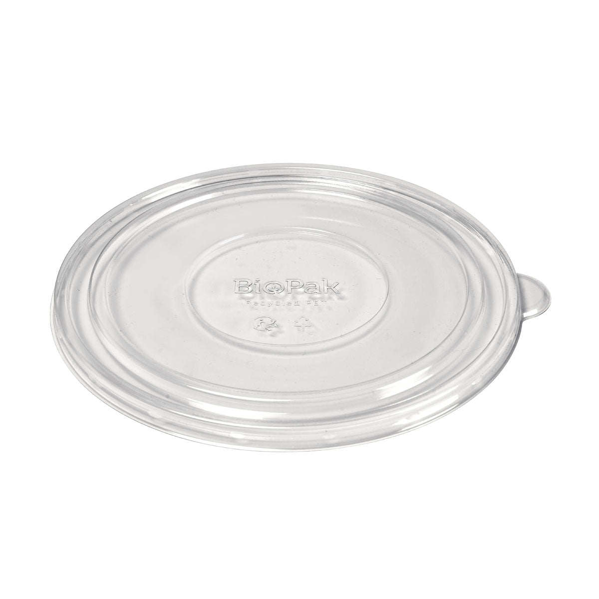 Duni GmbH:n Ronda WIDE+ rPET-läpinäkyvä 900/1300 ml kansi on selkeä, pyöreä rPET-kansi pienellä läpällä ja "BioPak"-leimalla, joka on suunniteltu kertakäyttöisiin elintarvikepakkauksiin. Mitat: 200x190x10 mm. Pakkaus sisältää 50 kappaletta.