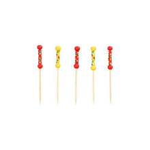 PAPSTAR Fingerfood-poimija "Mexico" (7,5 cm), 40 kappaletta, PAPSTAR GmbH - täydellinen juhliin ja tyylikkääseen ruoan esillepanoon koristeellisilla punaisilla ja keltaisilla helmikahvoilla.