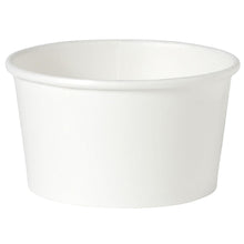 Ein schlichter, weißer Suppenbecher Basic Weiß Karton/PE der Duni GmbH wird vor weißem Hintergrund präsentiert. Der leere Becher hat einen leicht ausgestellten Rand, ideal für den Genuss von Suppen für unterwegs.