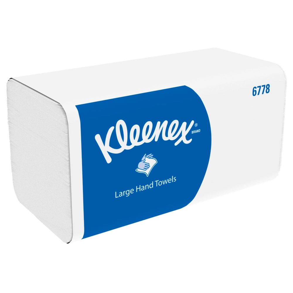 Kimberly-Clark GmbH:n Kleenex® taittopaperipyyhkeet - Valkoinen, suurpakkaus 15 klipsillä à 124 arkkia laatikossa, käytännölliset paperipyyhkeet sinivalkoisella muotoilulla monipuoliseen käyttöön.