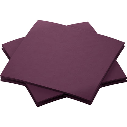 Neljä Bio-Dunisoft-lautasliinaa 20 x 20 cm Duni GmbH:ltä on järjestetty hieman päällekkäin valkoiselle taustalle - kestävä, tyylikäs ja elegantti ulkoasu.