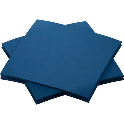 Kolme pinoa Bio-Dunisoft-lautasliinoja 20 x 20 cm Duni GmbH:ltä on asetettu päällekkäisten reunojen kanssa yksinkertaiselle valkoiselle taustalle.