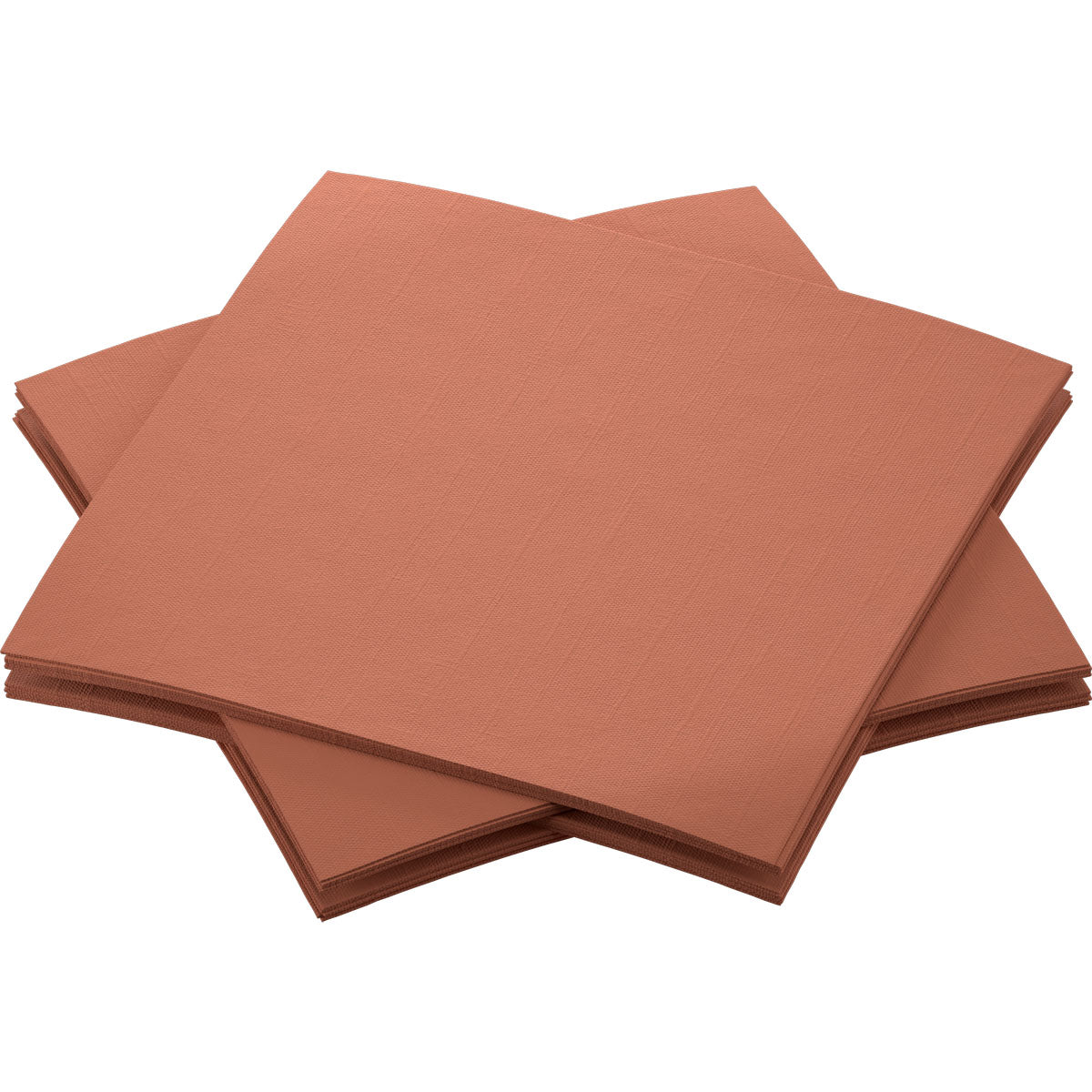 Yksi pino Bio-Dunisoft-lautasliinoja 20 x 20 cm Duni GmbH:ltä, järjestetty hieman päällekkäin valkoiselle taustalle.