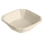 Octabagasse-kulho 400 ml Duni GmbH:ltä on päällystetty, ruskea, kuusikulmainen bagassikulho (152x152x38 mm), PBAT/PLA-päällysteinen, joka esitetään kestävänä pakkausratkaisuna valkoisella taustalla. Pakkaus: 50 kappaletta.