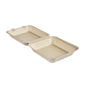 Clamshell 1200 ml - päällystämätön ruskea bagassi 236x231x81 Duni GmbH:ltä on beige, suorakaiteen muotoinen, kompostoituva elintarvikepakkaus, jossa on kaksi uurrettua lokeroa - ihanteellinen ympäristöystävälliseen pakkaamiseen. Saatavana 50 kappaleen pakkauksissa.