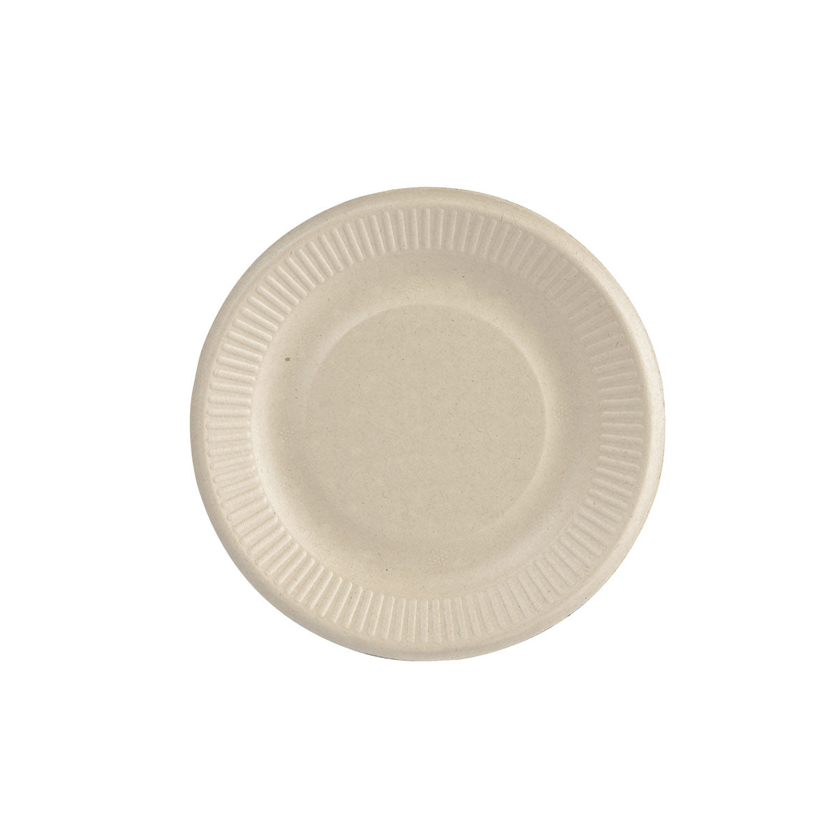 Ruskea lautanen ø 15 cm päällystämättömästä bagassista, valmistettu Duni GmbH:n toimesta (pakkaus, jossa 50 kappaletta), on ympäristöystävällinen vaihtoehto pahvilautasille - pyöreä, hieman kohotetulla reunalla ja aaltomaisella reunuksella.