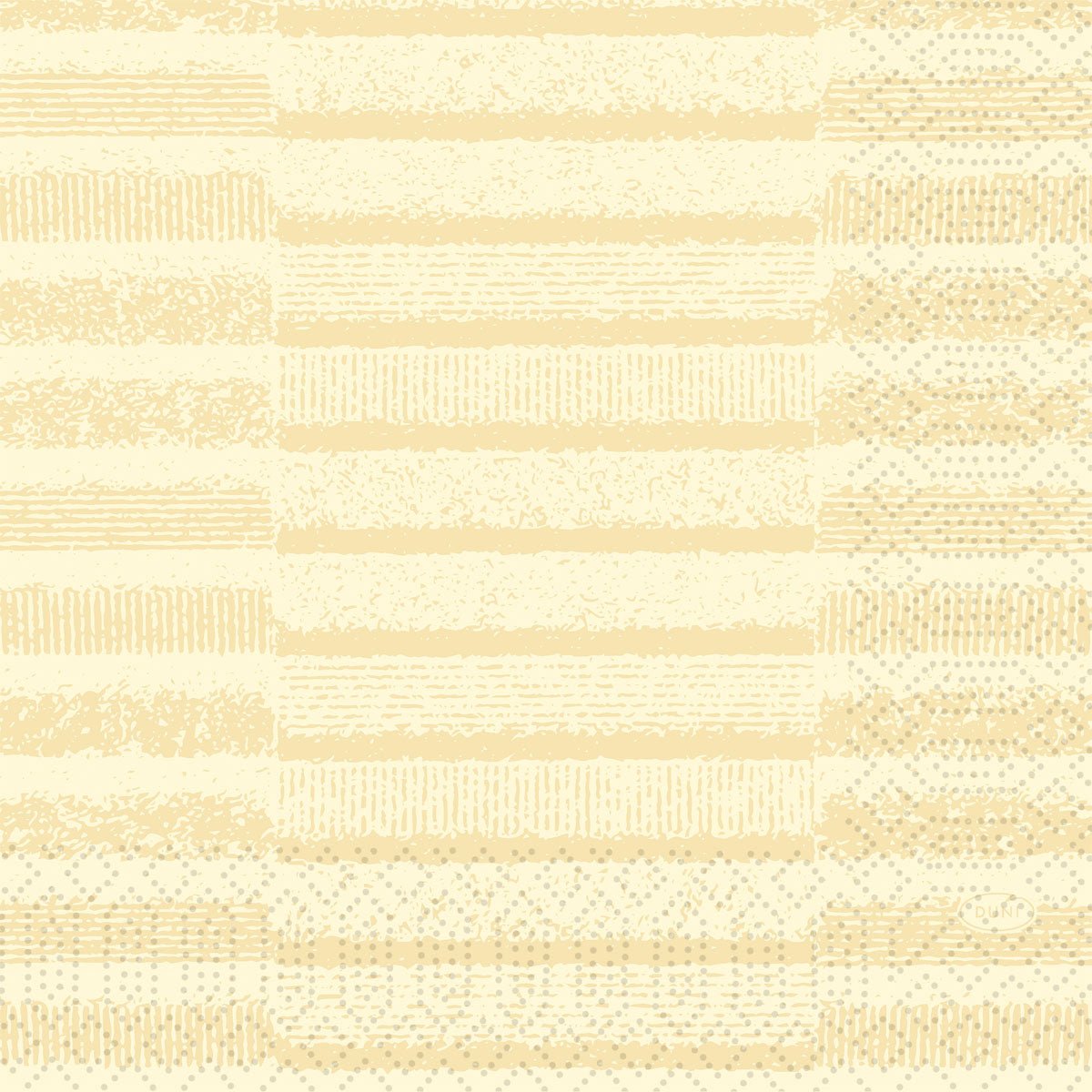 Inspiroitunut Duni GmbH:n Zellt.-Serv.33 3lg 1/4 Tessuto creme -tuotteesta, tämä beige-kermanvärinen tausta esittelee ruudullisia raitoja, pisteitä ja geometrisia muotoja - ihanteellinen tyylikkääseen pöytäkoristeluun, jossa on ripaus korkealaatuista lautasliinamuotoilua.