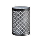 Metallinen kynttilänjalka, 8,9x13cm Duni GmbH:ltä, erottuu elegantilla mustalla geometrialla ja valkoisella sisuksella - tyylikäs yksittäiskappale pöytäkoristeeksi, kuvattuna valkoista taustaa vasten.