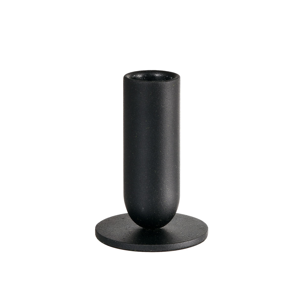 Tyylikäs musta metallinen kynttilänjalka (totemi-design, 5,7x8 cm) Duni GmbH:lta seisoo valkoisella taustalla ja on siten elegantti pöytäkoriste ja huomiota herättävä sisustuselementti. Pakkaus sisältää 1 kappaleen.