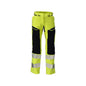 Housut, naiset, DIAMOND, polvitaskut, joustavat housut Multisafe, hi-vis keltainen/musta-sininen