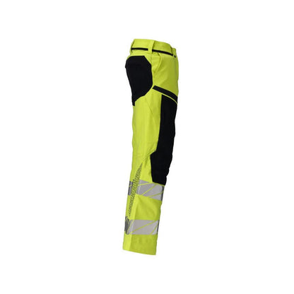 Housut, naiset, DIAMOND, polvitaskut, joustavat housut Multisafe, hi-vis keltainen/musta-sininen