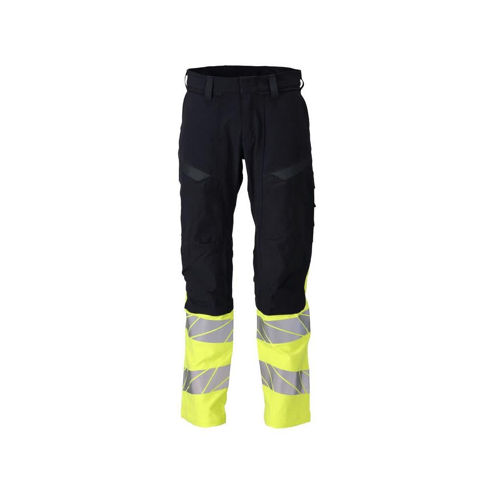 Housut, polvitaskut, ULTIMATE STRETCH -housut Multisafe, musta sininen/hi-vis keltainen