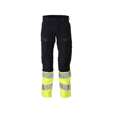 Housut, polvitaskut, ULTIMATE STRETCH -housut Multisafe, musta sininen/hi-vis keltainen