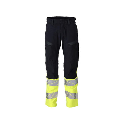 Housut, polvitaskut, ULTIMATE STRETCH -housut Multisafe, musta sininen/hi-vis keltainen